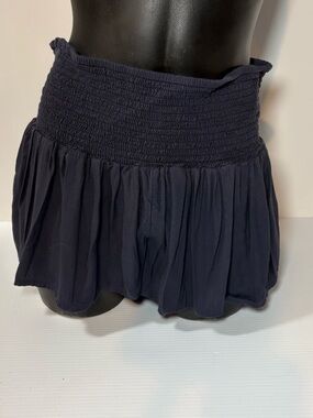 O'Neill Navy Smocked Waist Mini Skirt